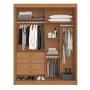 Ver imagem 4 de Guarda-Roupa 100% MDF com Espelho 2 Portas 4 Gavetas Trento Bege/Cinamomo/Off White