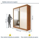 Ver imagem 3 de Guarda-Roupa 100% MDF com Espelho 2 Portas 4 Gavetas Trento Bege/Cinamomo/Off White