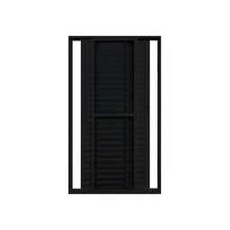 Porta Balcão 3 Folhas Veneziana 210x200 Preto Linha 25 - 2