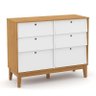 Dormitório Infantil Unique 3 Portas, Cômoda 6 Gavetas, Berço Branco Soft/Freijó/Eco Wood com Colchão - 4