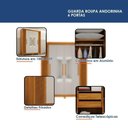 Ver imagem 2 de Guarda Roupa Casal Andorinha 6 Portas de Bater 2 Gavetas MDF Naturalle Off White Valdemóveis