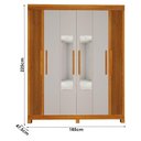 Ver imagem 4 de Guarda Roupa Casal Andorinha 6 Portas de Bater 2 Gavetas MDF Naturalle Off White Valdemóveis
