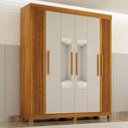 Ver imagem 3 de Guarda Roupa Casal Andorinha 6 Portas de Bater 2 Gavetas MDF Naturalle Off White Valdemóveis