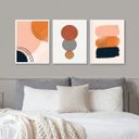 Ver imagem 2 de Kit 3 Quadros para Quarto Marrom - Abstratos 24x18cm - com Vidro:madeira Preta