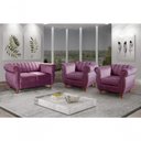Ver imagem 4 de Sofá Realeza 4 Lugares Fixo 2+1+1 Roxo 380 Veludo Bella Decor