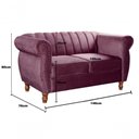 Ver imagem 7 de Sofá Realeza 4 Lugares Fixo 2+1+1 Roxo 380 Veludo Bella Decor