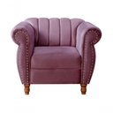 Ver imagem 6 de Sofá Realeza 4 Lugares Fixo 2+1+1 Roxo 380 Veludo Bella Decor