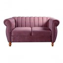 Ver imagem 2 de Sofá Realeza 4 Lugares Fixo 2+1+1 Roxo 380 Veludo Bella Decor