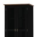 Ver imagem 4 de Cristaleira 2 Portas 3 Prateleiras 1 Gaveta e Pés Luiz Xv 60302 Linz Móveis - Preto/imbuia