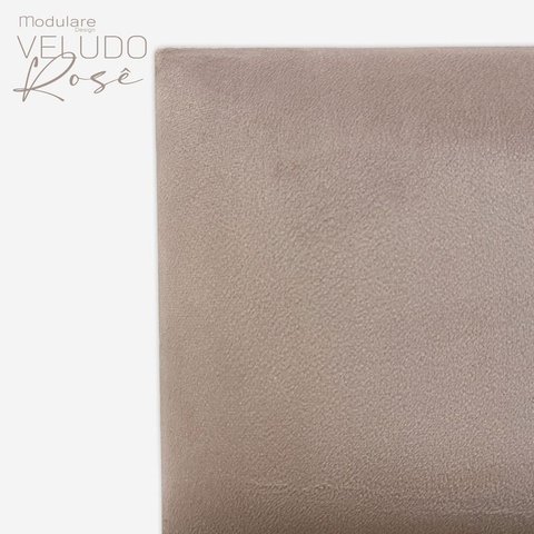 Cabeceira Estofada Kit com 18 Placas 30x40cm:veludo Rosê