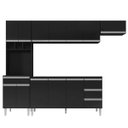 Ver imagem 1 de Cozinha Modulada 5 Peças com Tampo 280cm 12 Portas 4 Gavetas Natalie Preto - ÉdeCasaMóveis