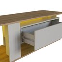 Ver imagem 3 de Rack Baixo Tv 65" 180x45x47cm Gaveta Iluminação Led Cor Arenas Mel Estante Móvel