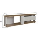 Ver imagem 5 de Rack Baixo Tv 65" 180x45x47cm Gaveta Iluminação Led Cor Arenas Mel Estante Móvel