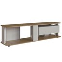 Ver imagem 1 de Rack Baixo Tv 65" 180x45x47cm Gaveta Iluminação Led Cor Arenas Mel Estante Móvel