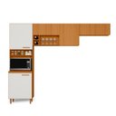 Ver imagem 1 de Cozinha Compacta 7 Portas Paneleiro Duplo e Armário Aéreo Sicília Freijo Off White Ripado Poliman