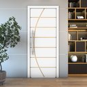 Ver imagem 5 de Porta Frisada R20C 210x80 cm Design Moderno Estrutura em Pinus e Acabamento UV.:Branco