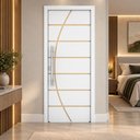 Ver imagem 3 de Porta Frisada R20C 210x80 cm Design Moderno Estrutura em Pinus e Acabamento UV.:Branco