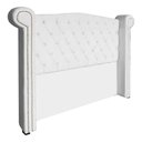 Ver imagem 2 de Conjunto Sienna Cabeceira e Recamier Casal 140 Cm Suede Branco - LM DECOR