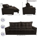 Ver imagem 2 de Sofá de Courino Retrátil e Reclinável 2,75m Cama inBox Bourbon SoftGel D40 Café