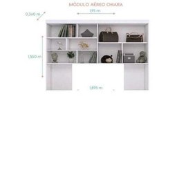 Quarto Infantil Chiara Guarda Roupa De 2 Portas + Modulo Aéreo + Cama + Auxiliar - Phoenix - 3