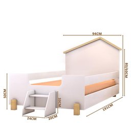Cama Montessoriana Casinha Gold Solteiro Com Escadinha Branco - 4 Cama Montessoriana Casinha Gold Solteiro Com Escadinha Branco - 4