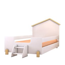 Cama Montessoriana Casinha Gold Solteiro Com Escadinha Branco - 3 Cama Montessoriana Casinha Gold Solteiro Com Escadinha Branco - 3