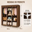 Ver mais imagens de Guarda Roupa Portátil Armário 175cm 2 Portas de Toque 8 Prateleiras Metal Marrom Yeet