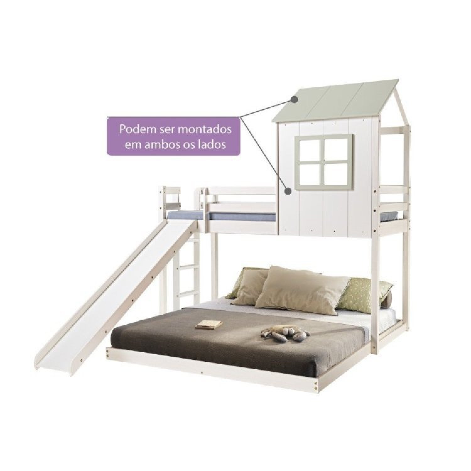 Beliche Queen Montessoriano Cabana Family com Escorregador Casatema - 5