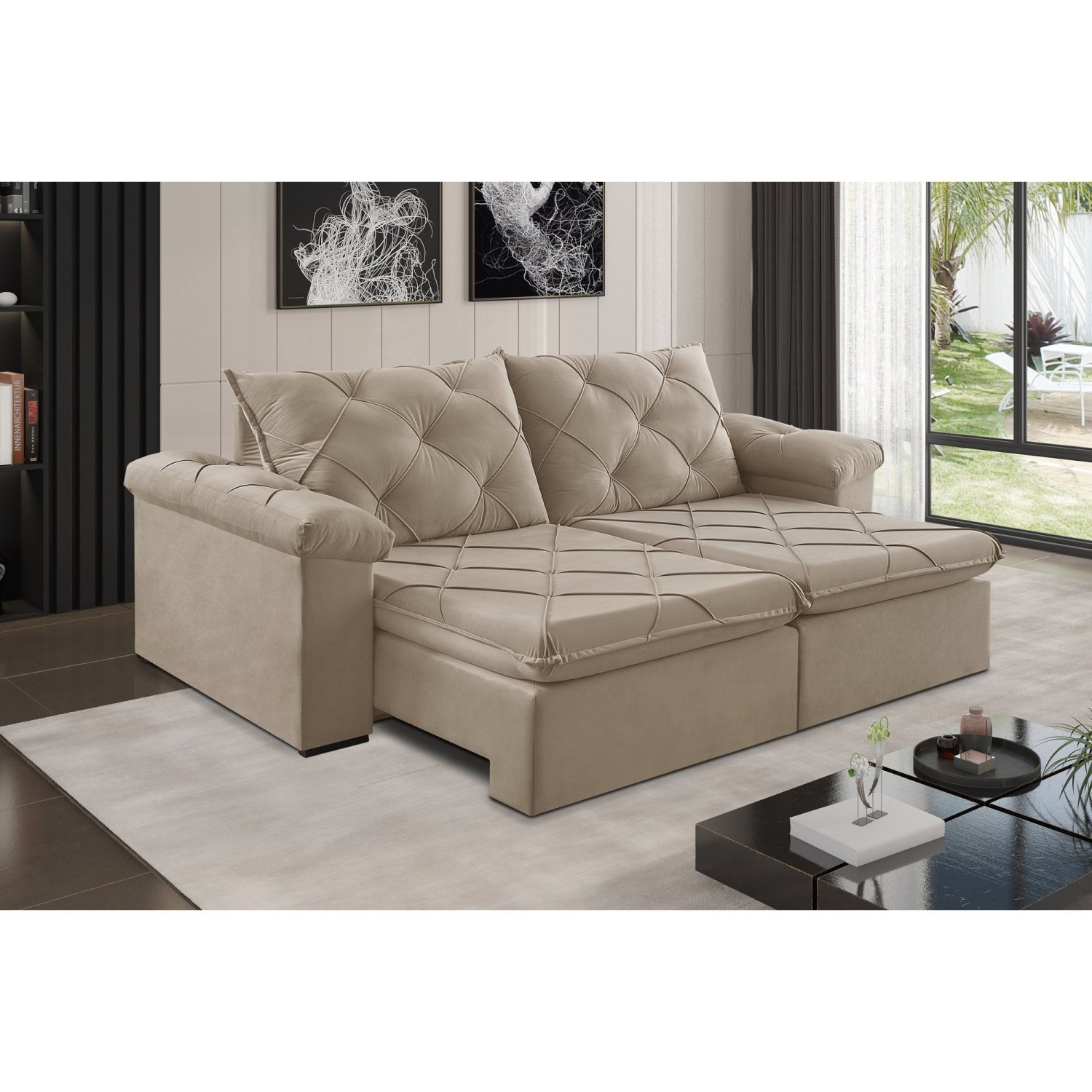Sofá Retrátil 2 Lugares 202cm Astor 2137 - 1