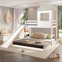 Ver imagem 1 de Beliche Queen Montessoriano Cabana Family com Escorregador e Estante Casatema MadeiraOriginals Branco