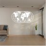 Quadro Decoração Vazado Mapa Mundi World Triplo Branco 70x37 - 1