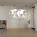 Ver imagem 1 de Quadro Decoração Vazado Mapa Mundi World Triplo Branco 70x37