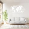 Quadro Decoração Vazado Mapa Mundi World Triplo Branco 70x37 - 3