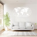 Ver imagem 3 de Quadro Decoração Vazado Mapa Mundi World Triplo Branco 70x37