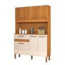 Ver imagem 1 de Armário Slim 120cm Madeira p/ Apartamento Portas e Gavetas Cozinha Gourmet:Off Ripado