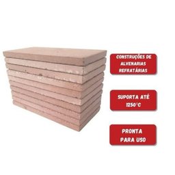 Kit com 15 Plaqueta Refratária 229x114x15mm Churrasqueira Forno Fogão a Lenha - 2