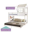 Ver imagem 5 de Beliche Solteiro Queen Montessoriano Cabana com Escorregador e Estante Casatema MadeiraOriginals