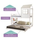 Ver imagem 3 de Beliche Solteiro Queen Montessoriano Cabana com Escorregador e Estante Casatema MadeiraOriginals