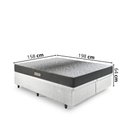 Ver imagem 2 de Cama Baú Queen 158x198 Courino Linho Branco com Dual Firm Espuma Ecoflex