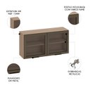 Ver imagem 3 de Armário Aéreo 120cm 2 Portas de Vidro Grace Carvalho Oak Z44 - Mpozenato
