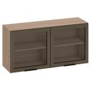 Ver imagem 2 de Armário Aéreo 120cm 2 Portas de Vidro Grace Carvalho Oak Z44 - Mpozenato