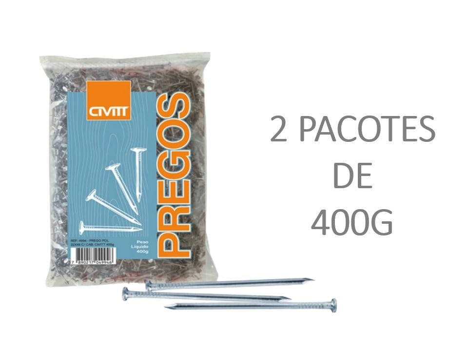 Prego 18x27 C/ Cabeça Polido 800g Civitt - 2