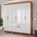 Ver imagem 1 de Guarda-Roupa Casal 6 Portas com Pés e Espelhos 199cm 100% MDF Paraty Espresso Móveis Bege/Cinamomo/Off White