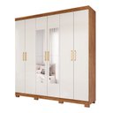 Ver imagem 2 de Guarda-Roupa Casal 6 Portas com Pés e Espelhos 199cm 100% MDF Paraty Espresso Móveis Bege/Cinamomo/Off White