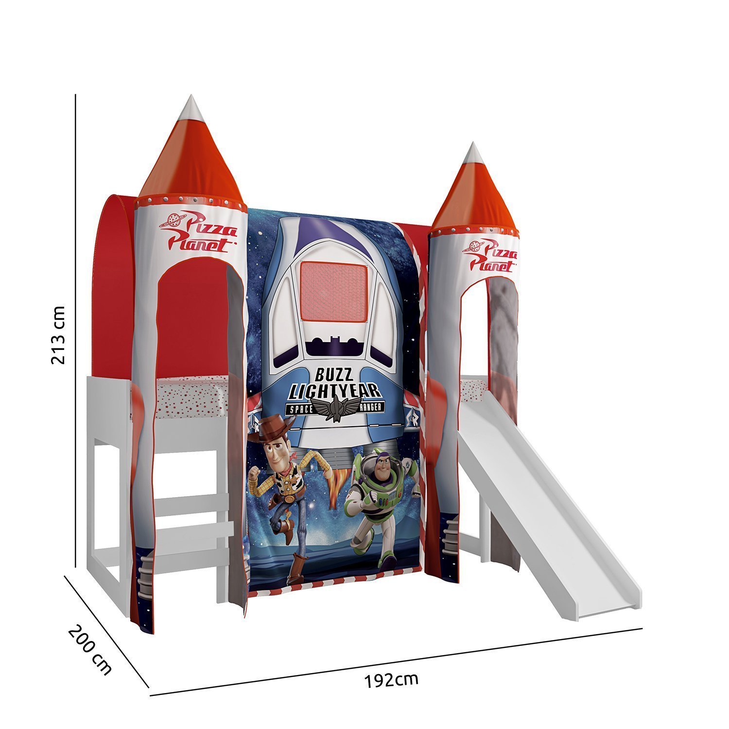 Cama com Escorregador Joy e Dossel Barraca Toy Story Disney com 2 Torres Pura Magia - 3
