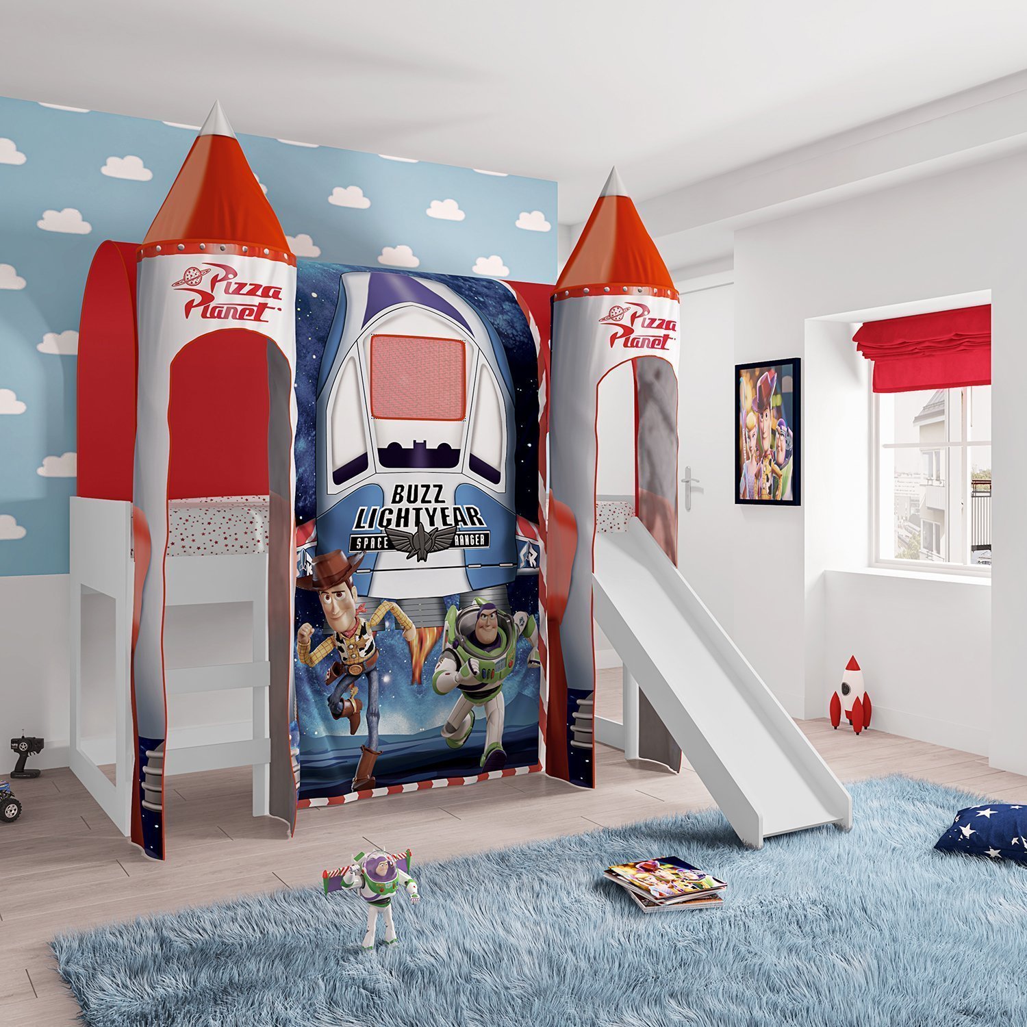 Cama com Escorregador Joy e Dossel Barraca Toy Story Disney com 2 Torres Pura Magia - 1