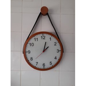Relógio Adnet Cobre Alça Preta Numérico 30 cm Pino Pendurar