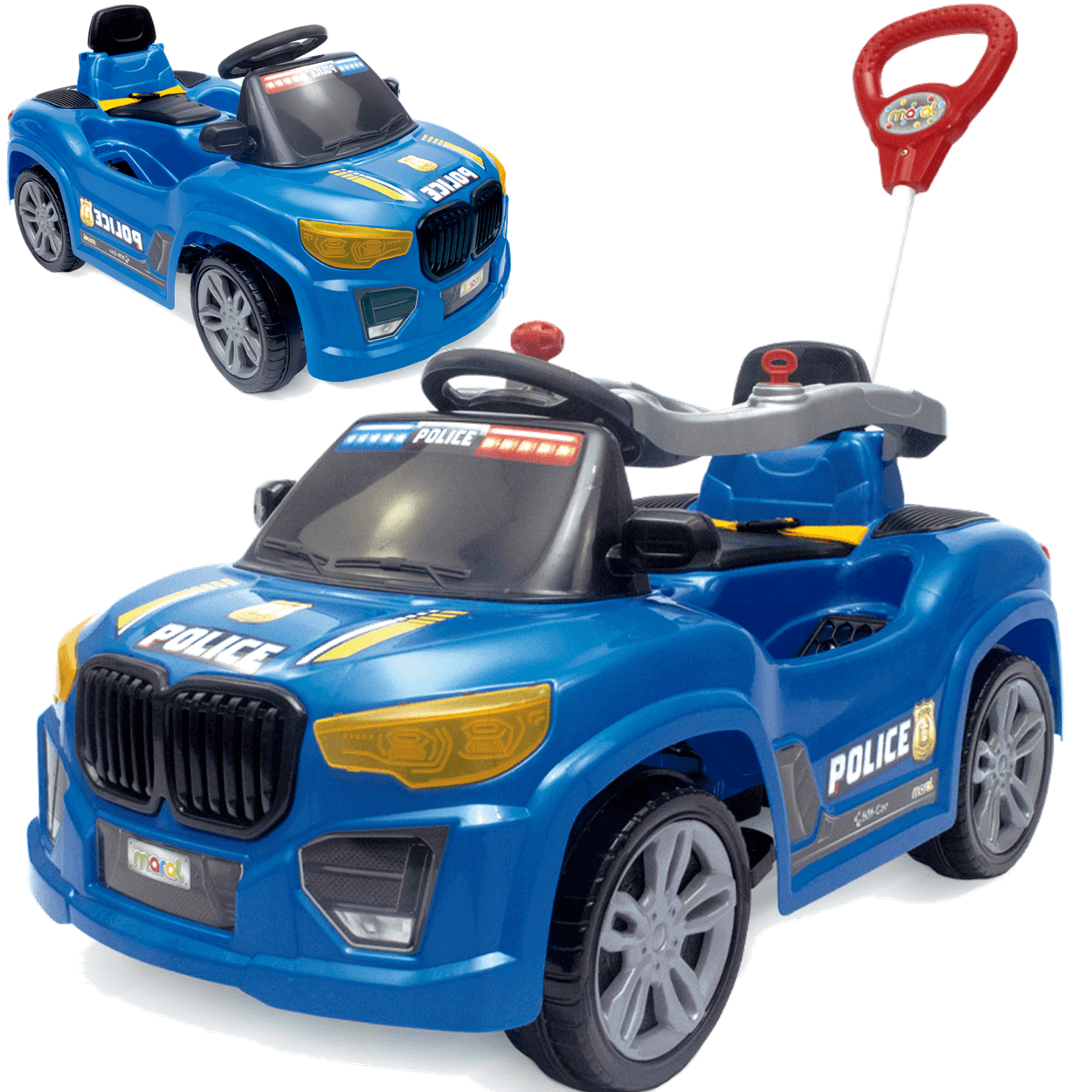 Carrinho de Passeio e Pedal Infantil Maral Bm Car Azul Police - 1