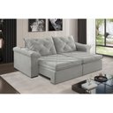 Ver imagem 1 de Sofá Retrátil 2 Lugares 242cm Astor 2107 Cinza Prateado