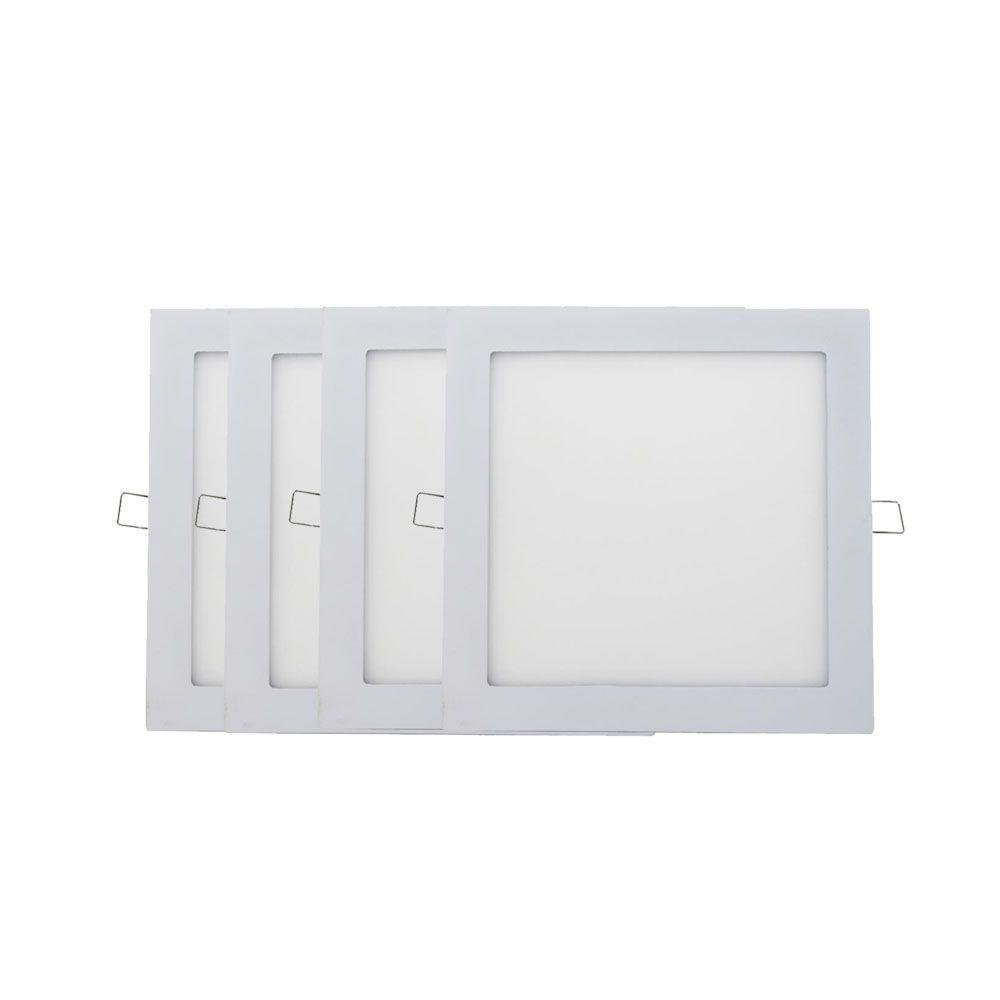 Kit 4 Plafon Painel Led Luminária Downlight 25w Embutir - 2